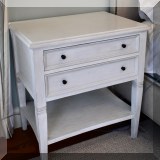 F47. Pair of whitewashed nightstands. 31”h x 28”w x 20”d 